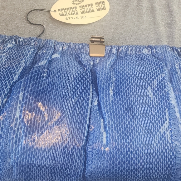 Blue snake skin crossbody/clutch - Picture 2 of 5